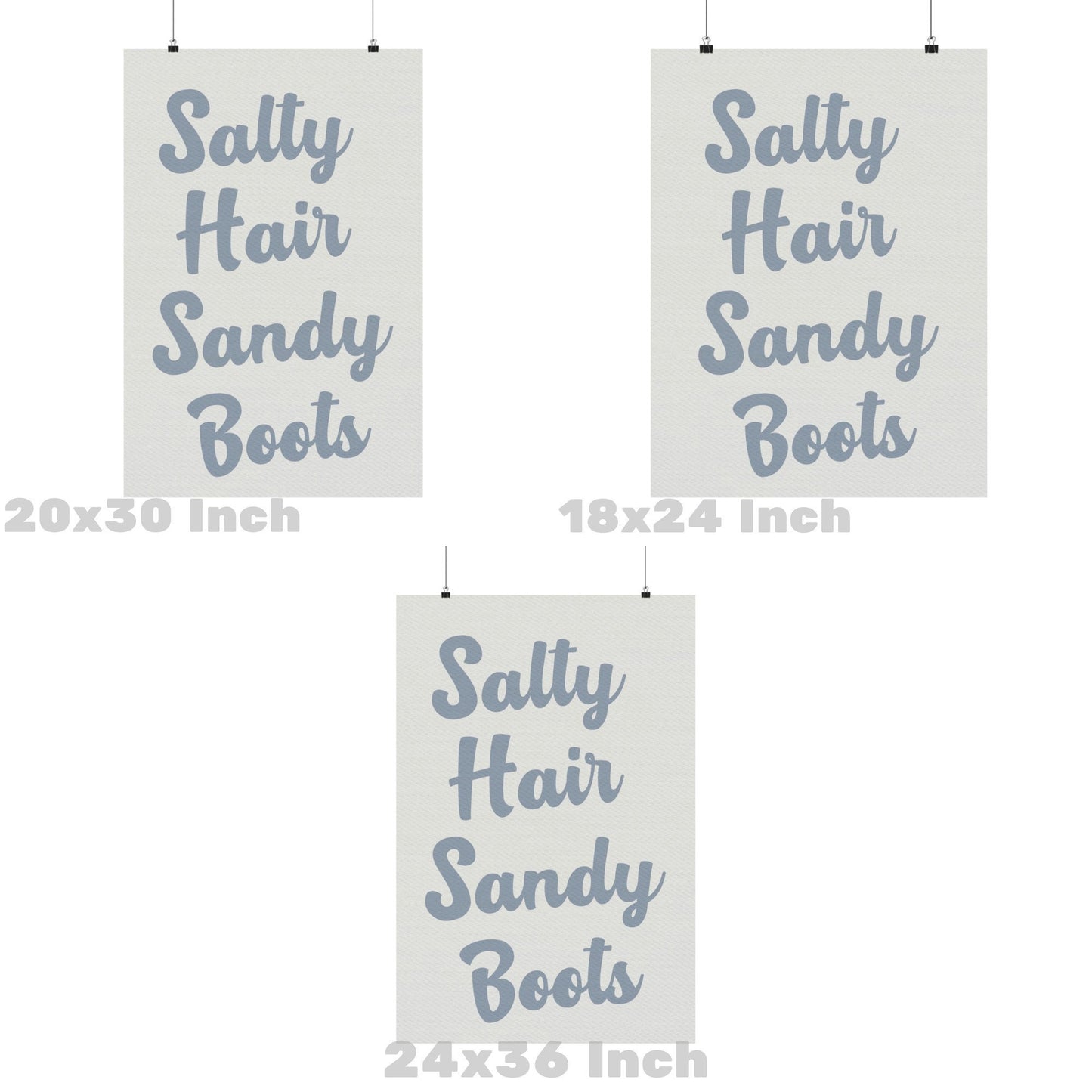 Coastal Blue Salty Hair Sandy Boots Poster