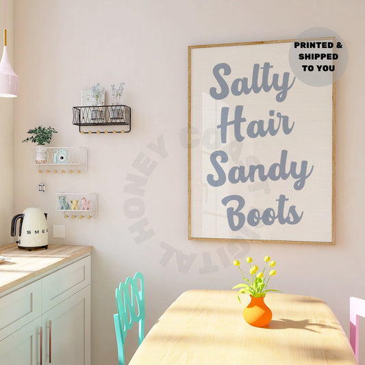 Coastal Blue Salty Hair Sandy Boots Poster