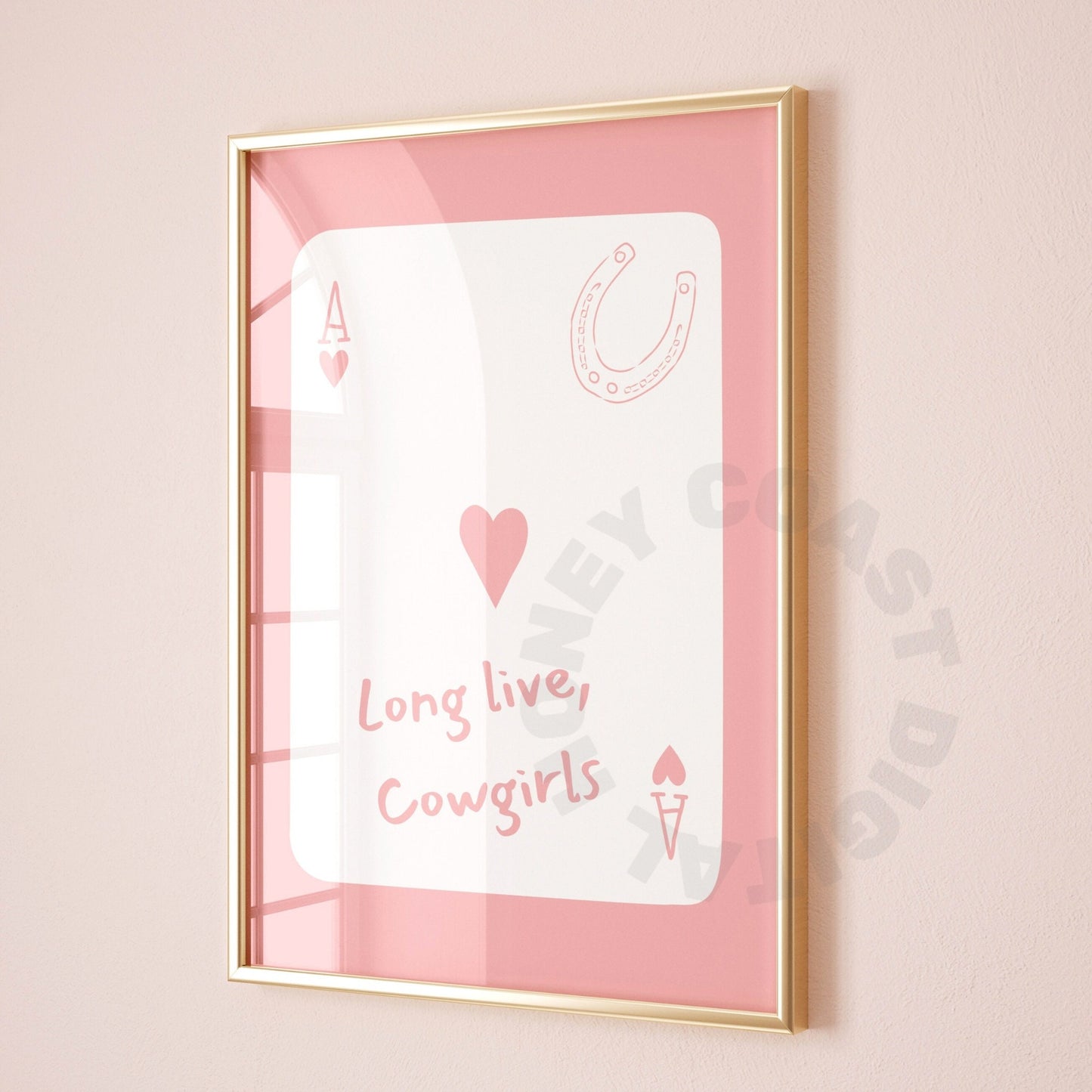 Pink Coastal Cowgirl Playing Card Poster