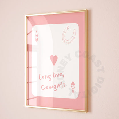 Pink Coastal Cowgirl Playing Card Poster