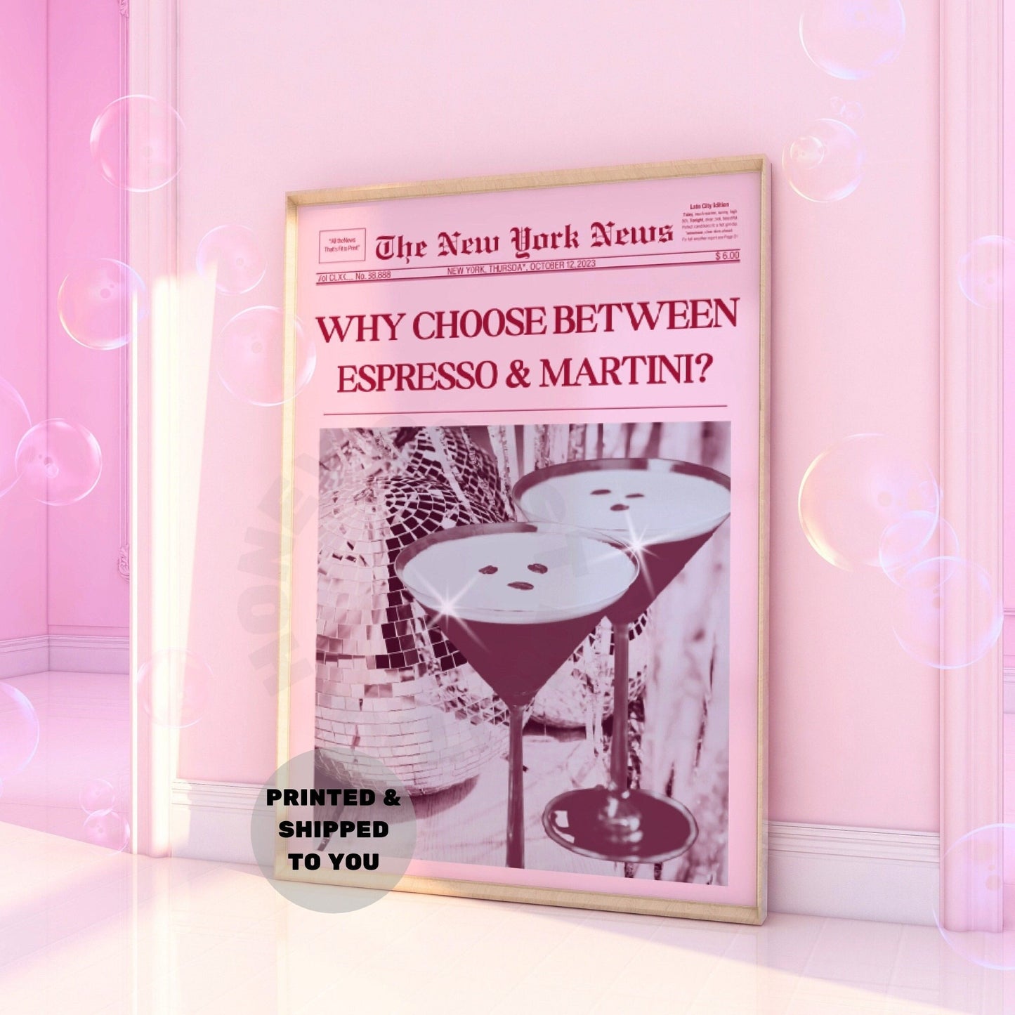 Why Choose Between Espresso & Martini Newspaper Poster