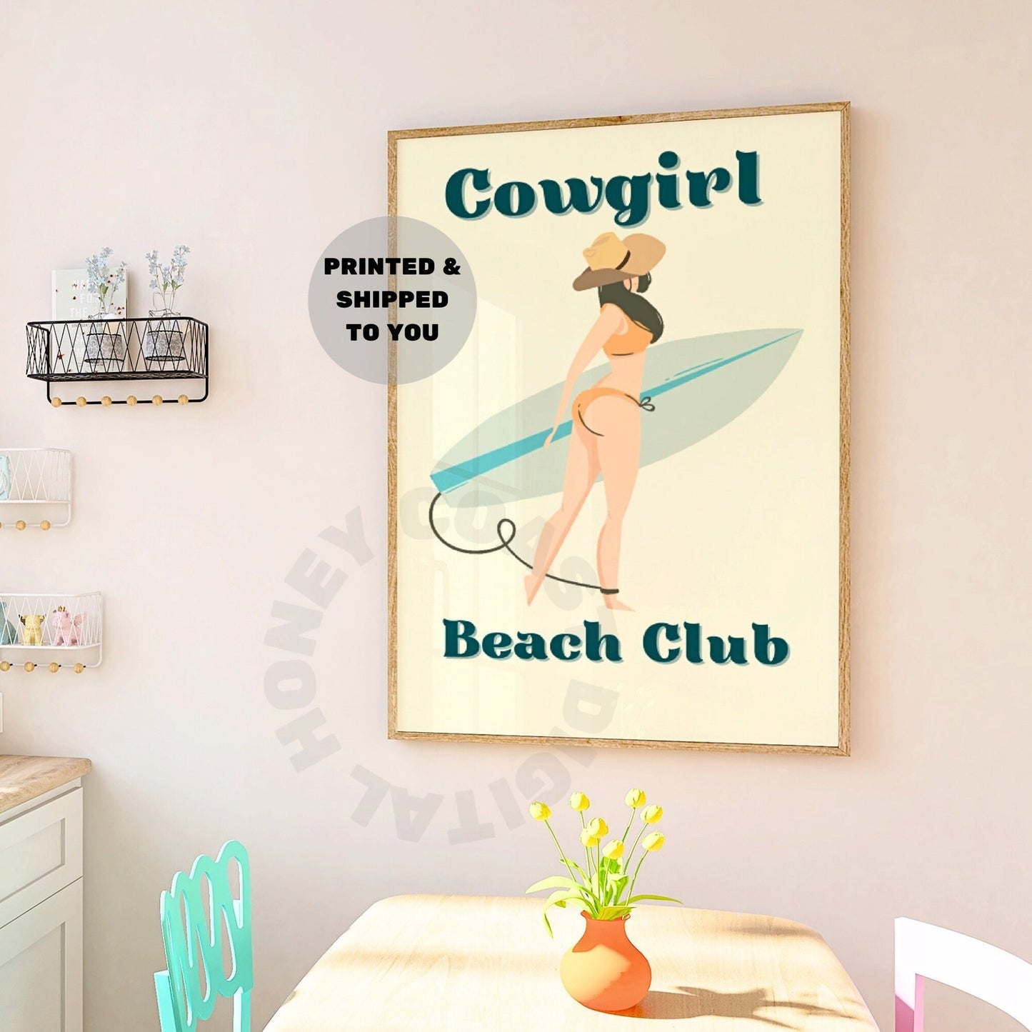 Cowgirl Beach Club Girl Poster