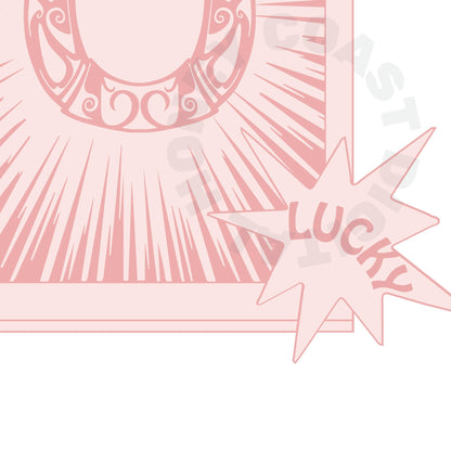 Pink Feeling Lucky Horseshoe Digital Prints
