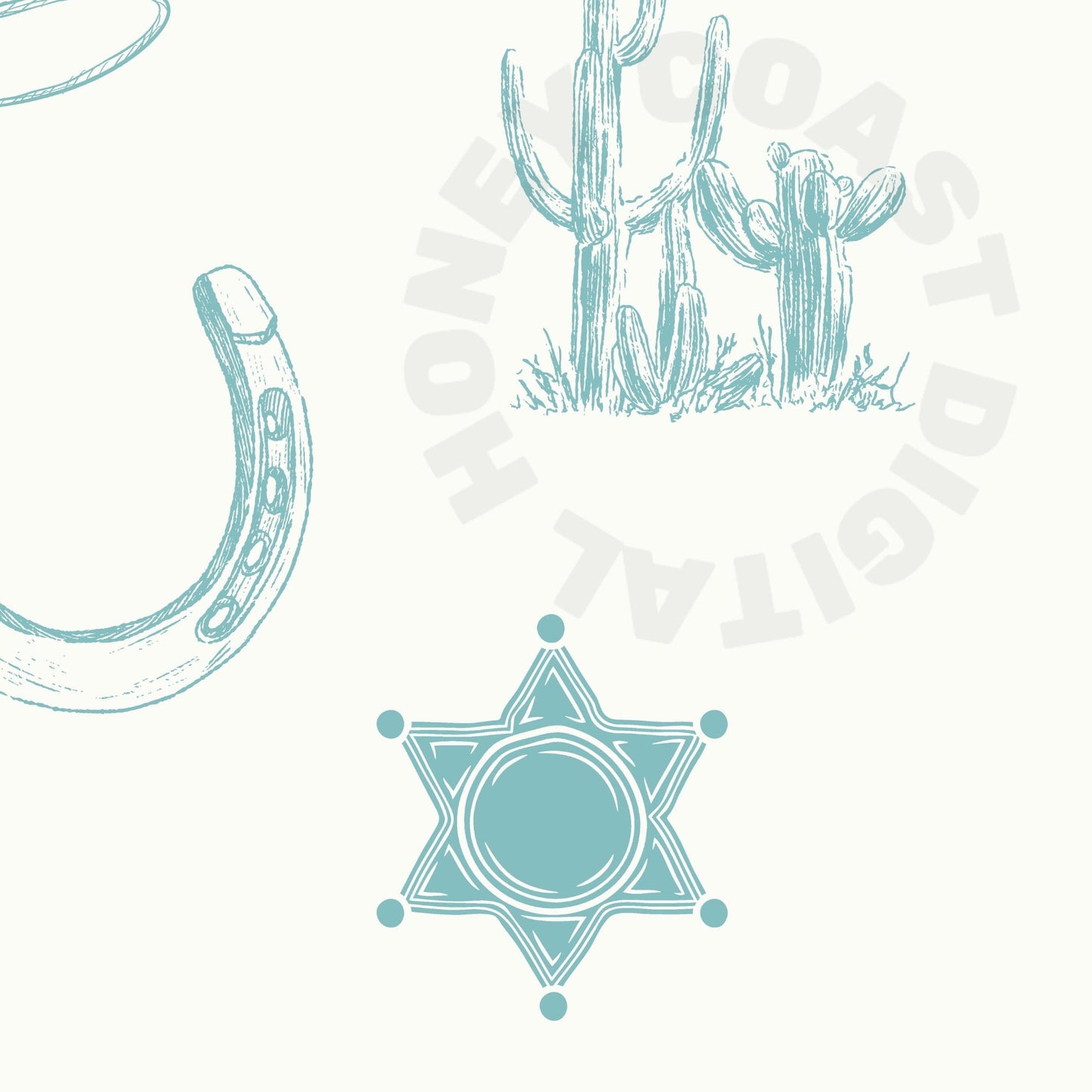 Seafoam Cowboy Stuff Digital Prints