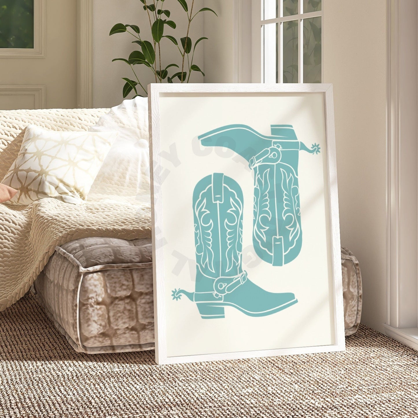 Seafoam Coastal Cowgirl Digital Prints, Set Of 2