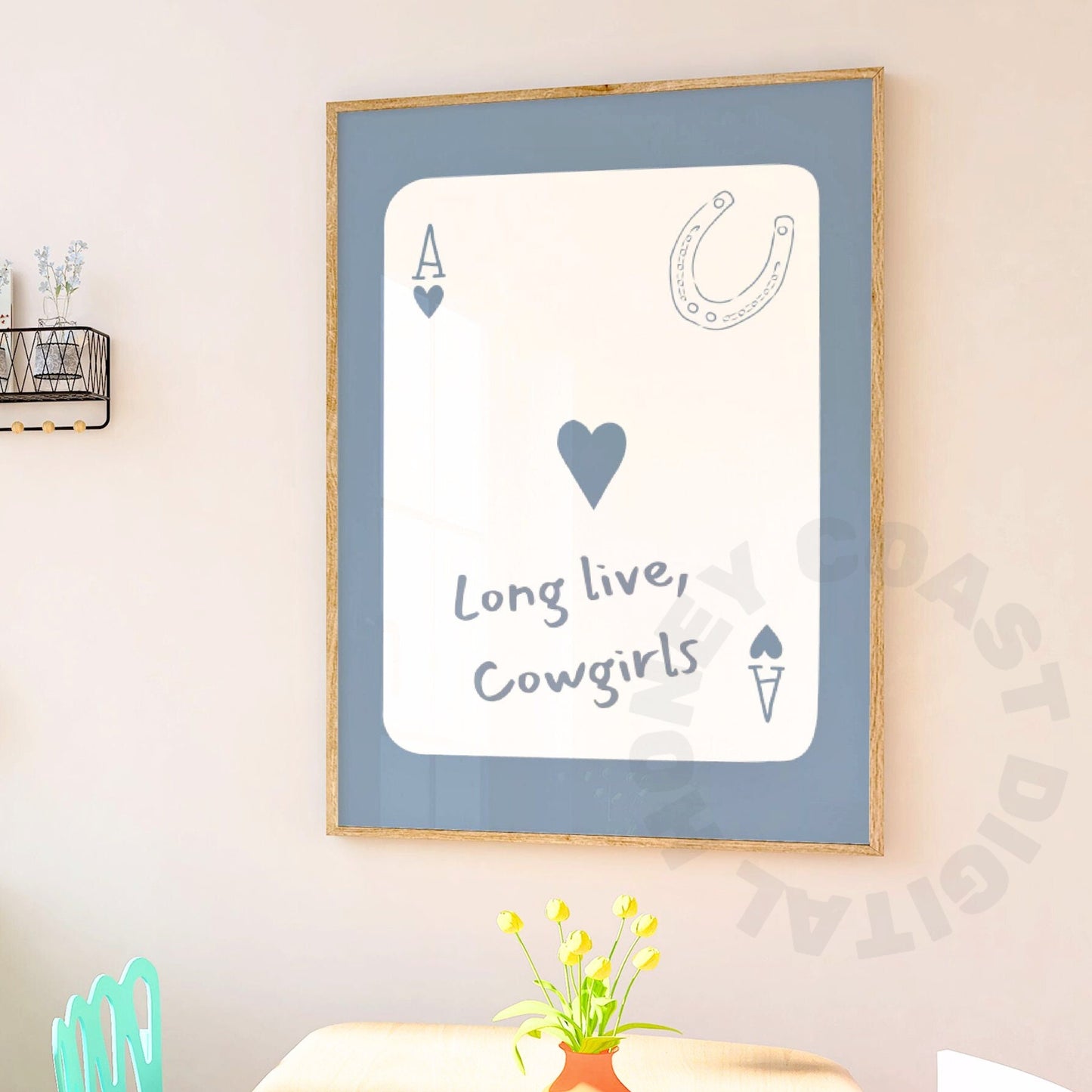 Coastal Blue Cowgirl Digital Prints, Set of 6