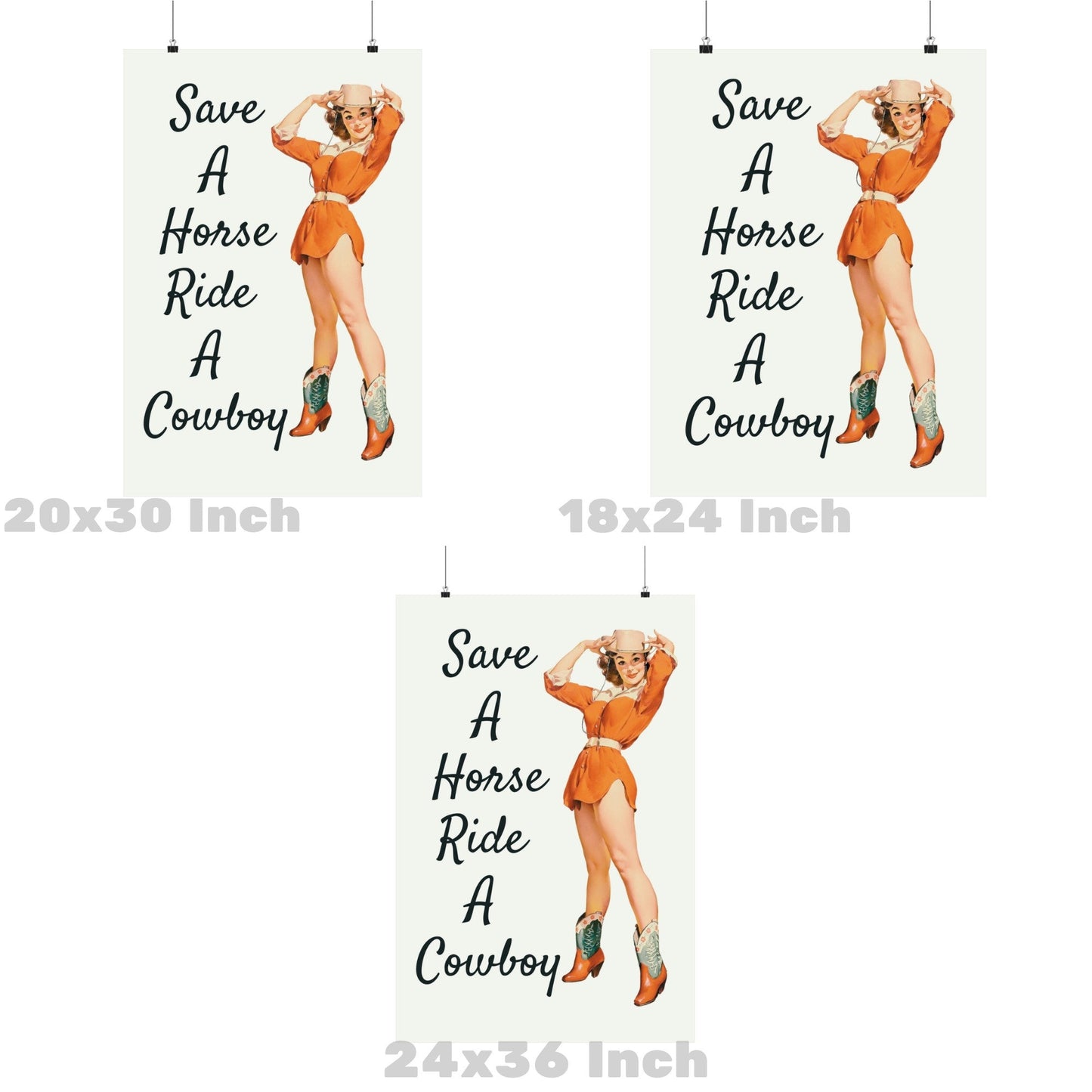 Retro Cowgirl Poster