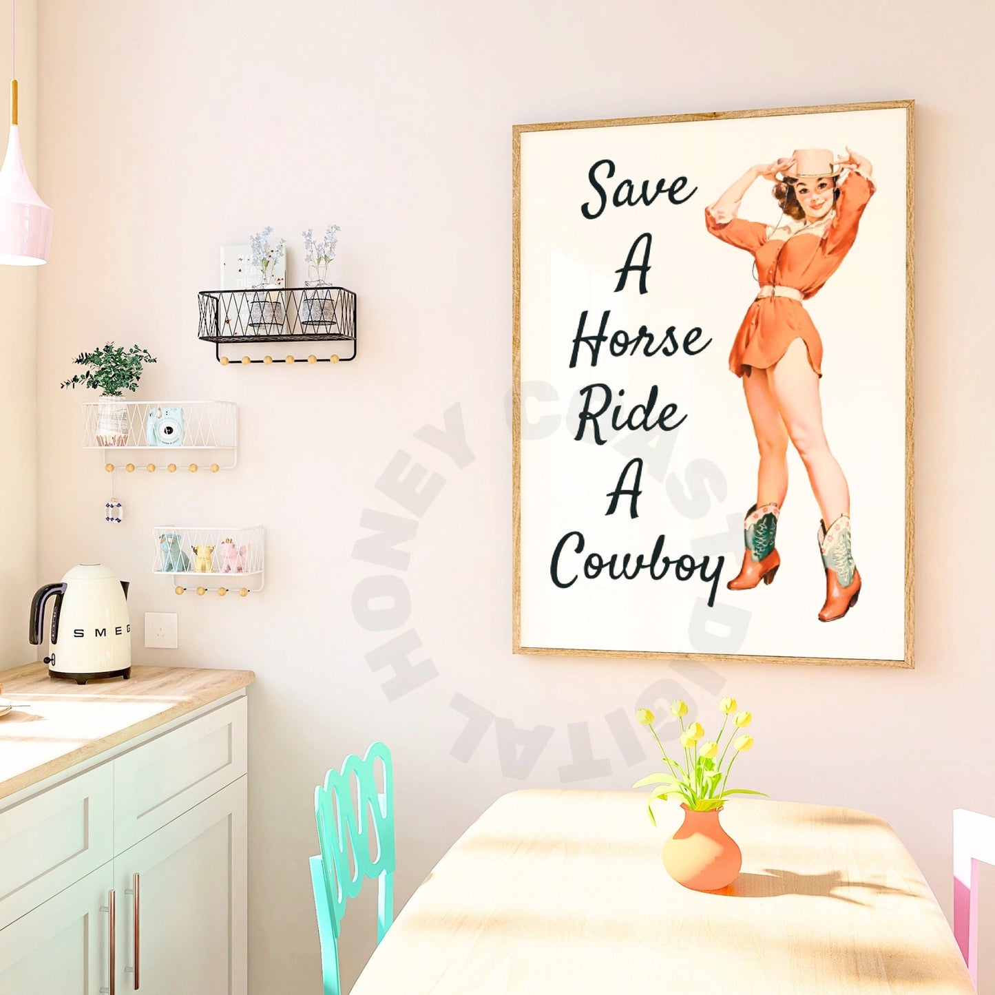 Retro Cowgirl Poster