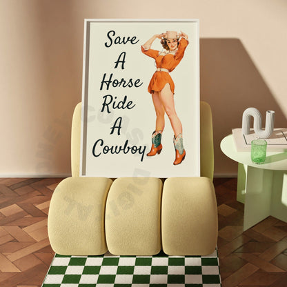 Retro Cowgirl Poster