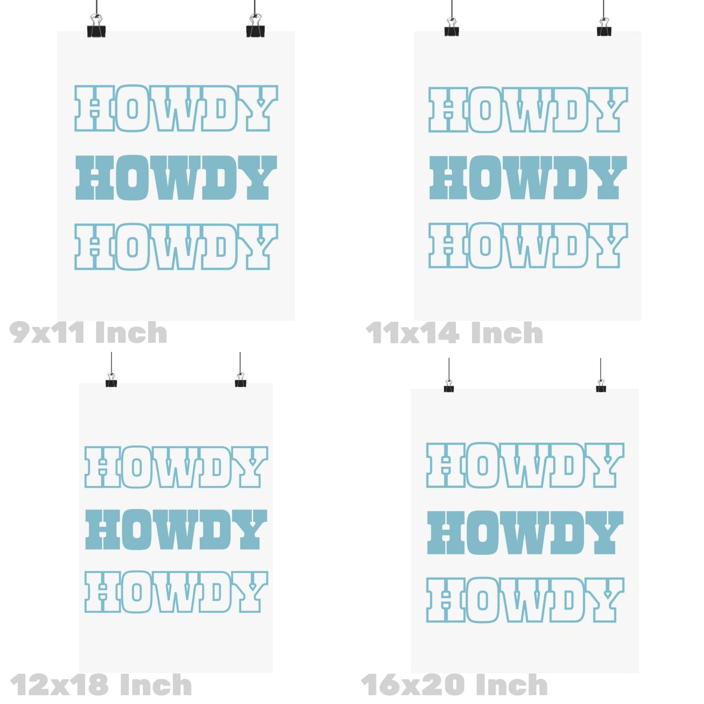 Surf Blue Howdy Poster