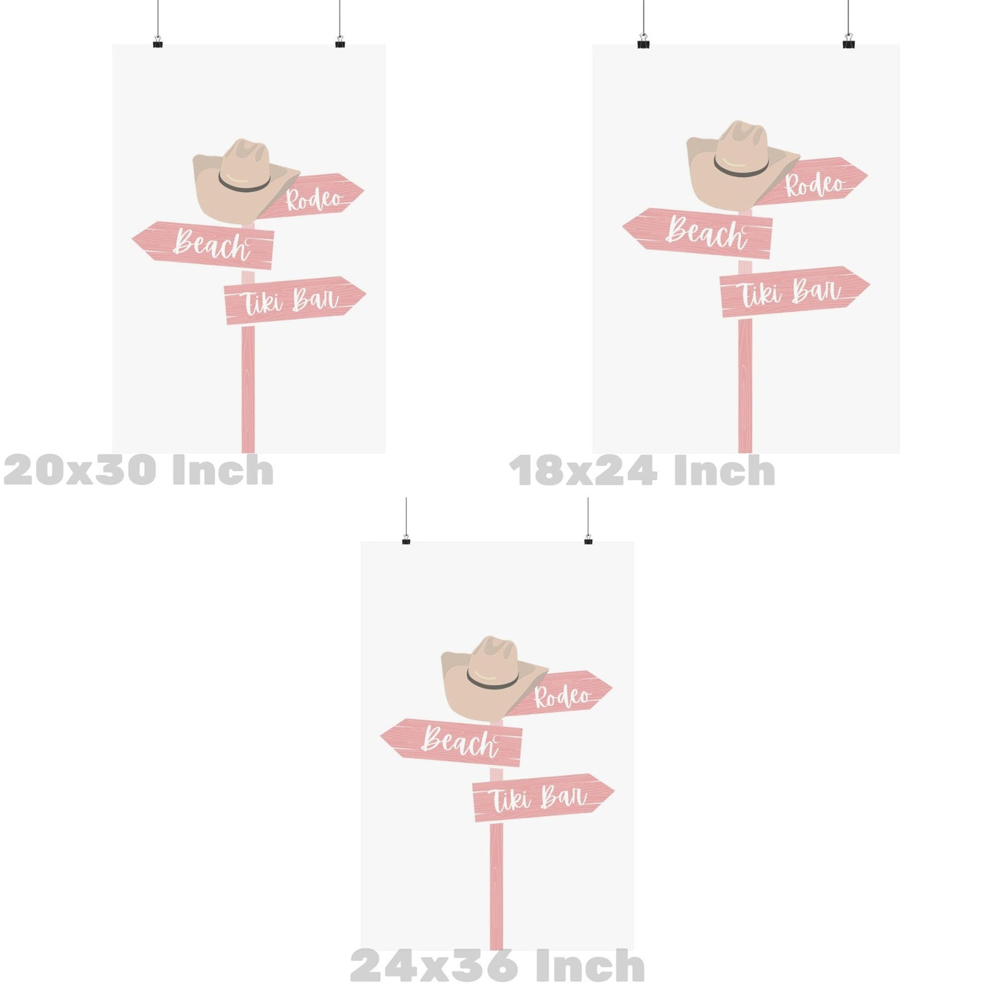 Pink Coastal Cowgirl Beach Sign Poster