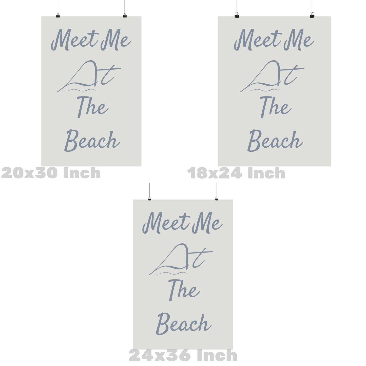 Coastal Blue Meet Me At The Beach Poster