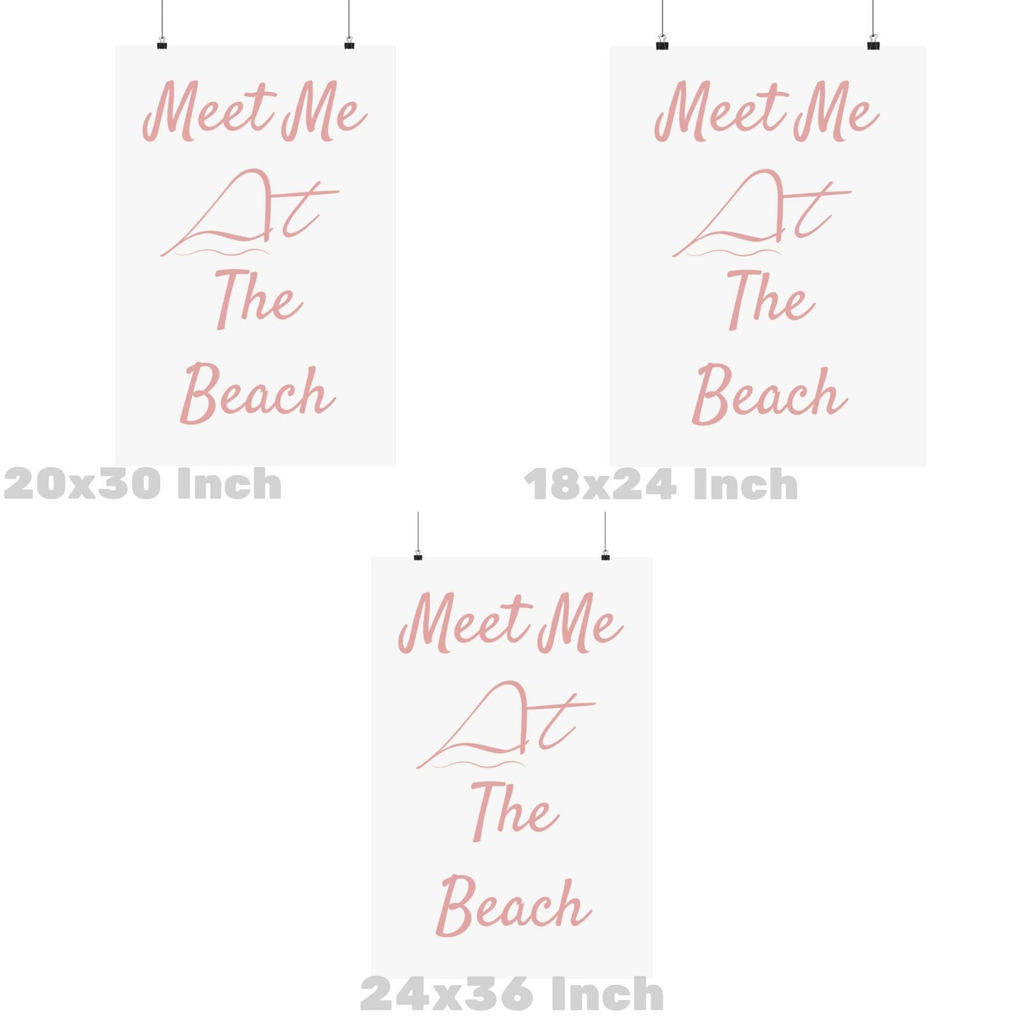 Pink Meet Me At the Beach Poster