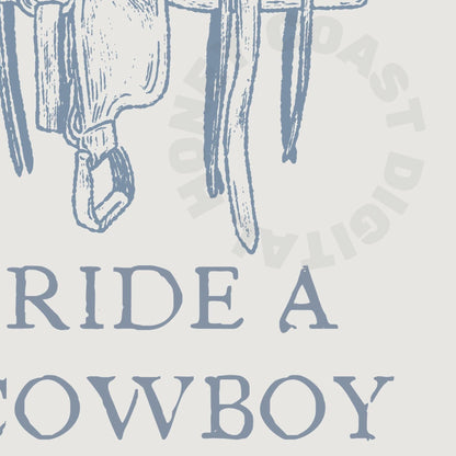 Coastal Blue Save A Horse Ride A Cowboy Poster
