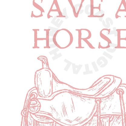 Pink Save A Horse Ride A Cowboy Poster