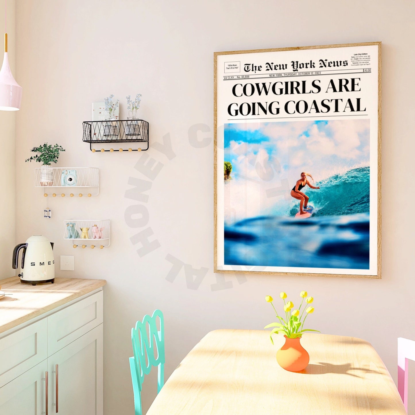 Cowgirls Are Going Coastal Newspapers Poster