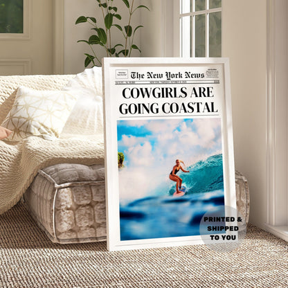 Cowgirls Are Going Coastal Newspapers Poster