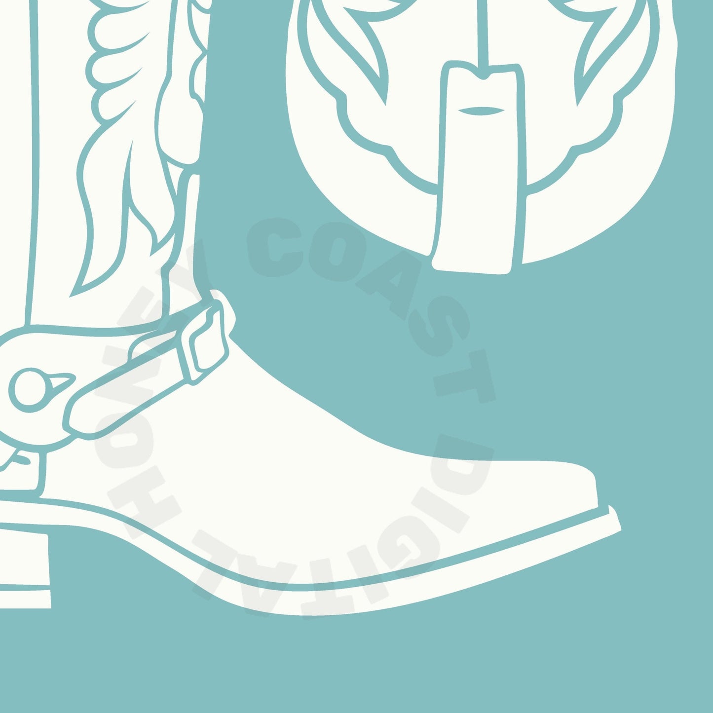 Seafoam Cowboy Boots Poster