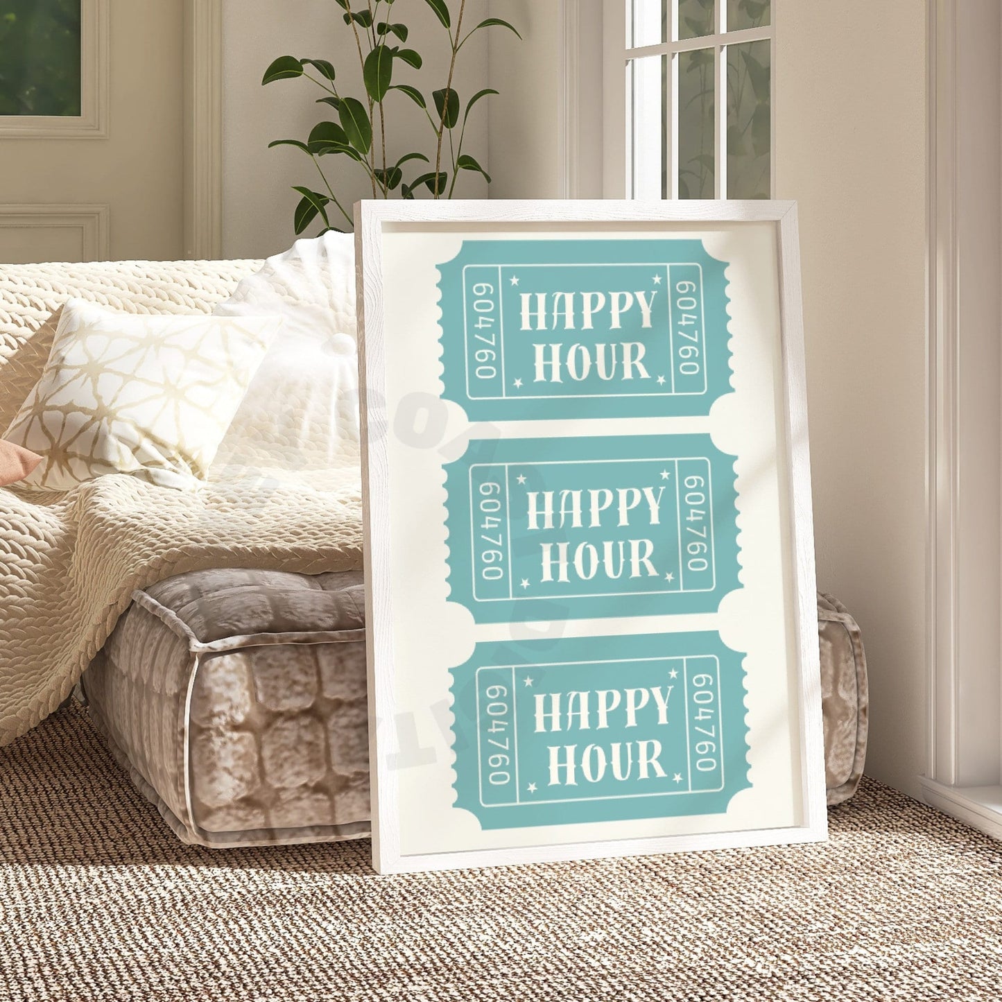 Seafoam Happy Hour Tickets Poster