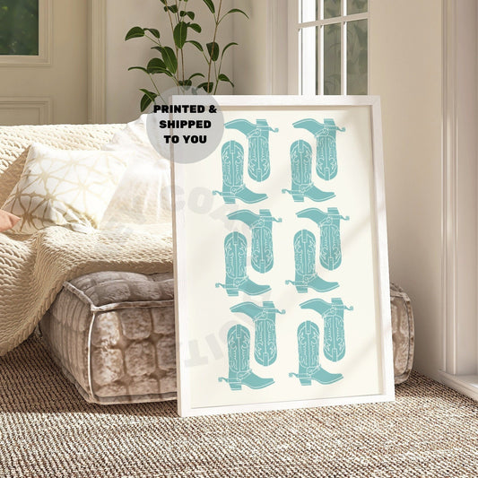 Seafoam Cowboy Boot Poster