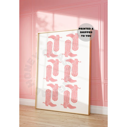 Pink Cowboy Boots Poster