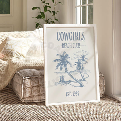 Coastal Blue Cowgirls Beach Club Digital Prints