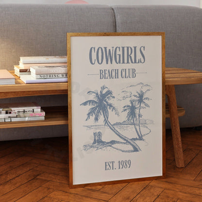 Coastal Blue Cowgirls Beach Club Digital Prints