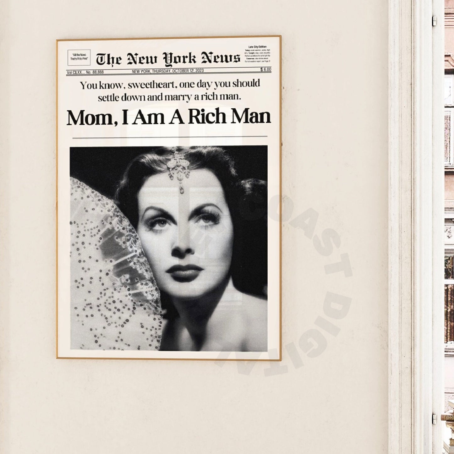 Mom I Am A Rich Man Newspaper Poster