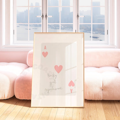 Pink Lucky Girl Syndrome Playing Card Digital Prints