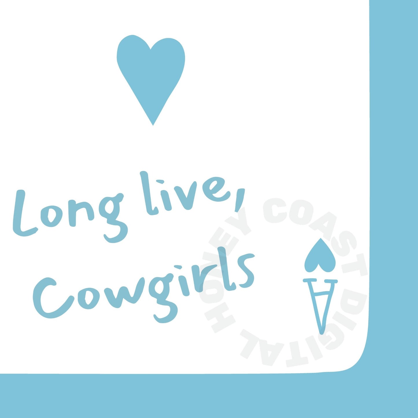 Surf Blue Coastal Cowgirl Playing Card Digital Prints