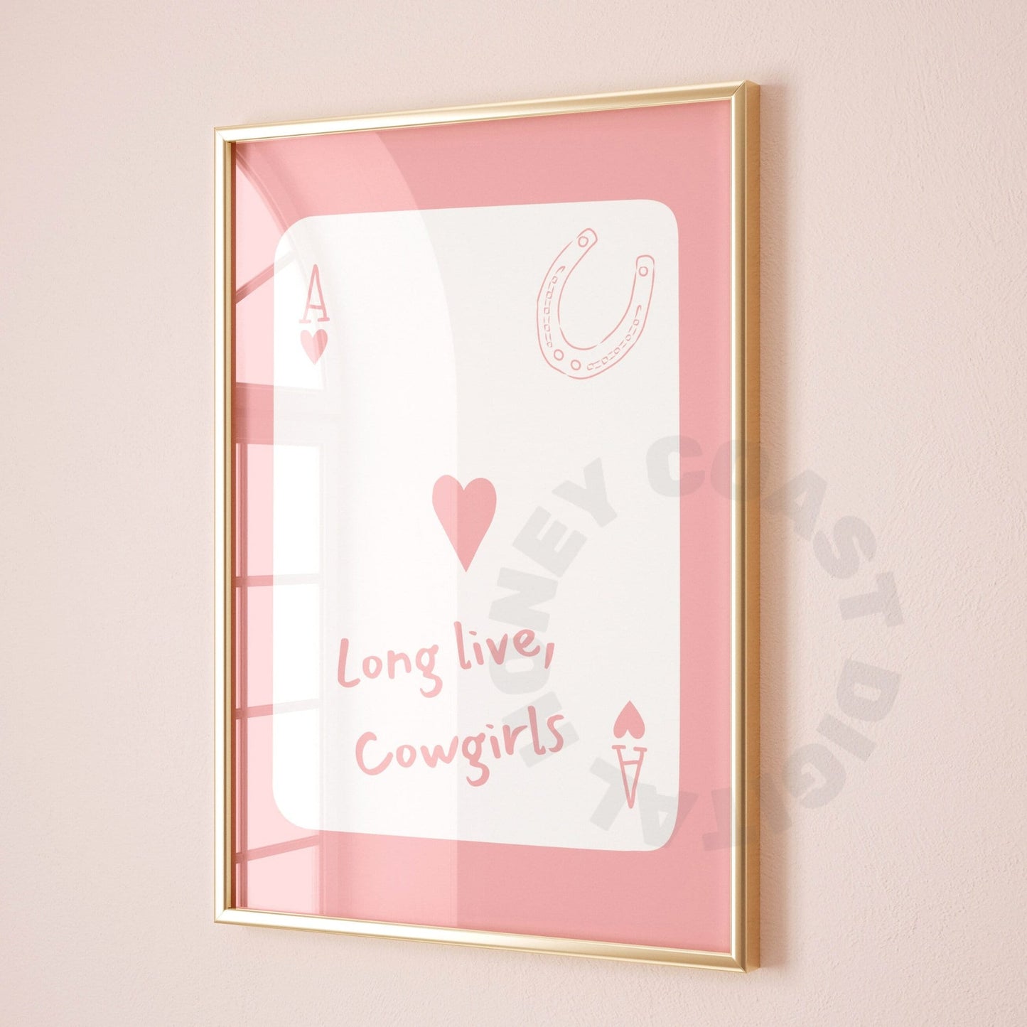 Pink Coastal Cowgirl Playing Card Digital Prints