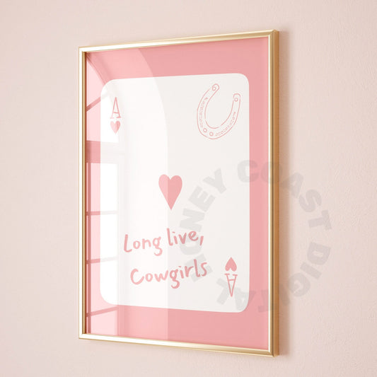 Pink Coastal Cowgirl Playing Card Digital Prints