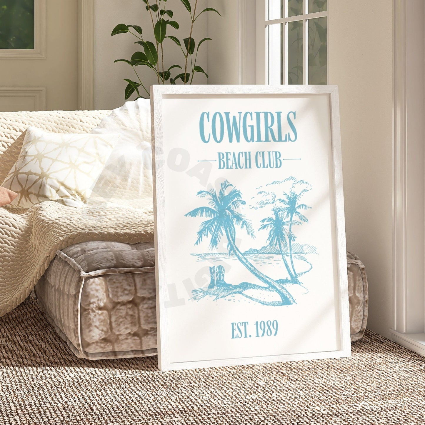 Surf Blue Cowgirls Beach Club Poster