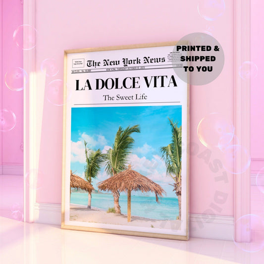 La Dolce Vita Newspaper Poster