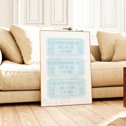 Blue Beach Club Tickets Digital Prints