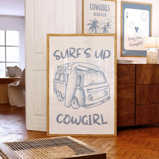 Coastal Blue Surf's Up Cowgirl Digital Prints