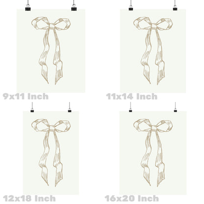 Beige Hair Bow Poster