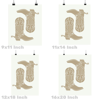 Beige Cowboy Boots Poster