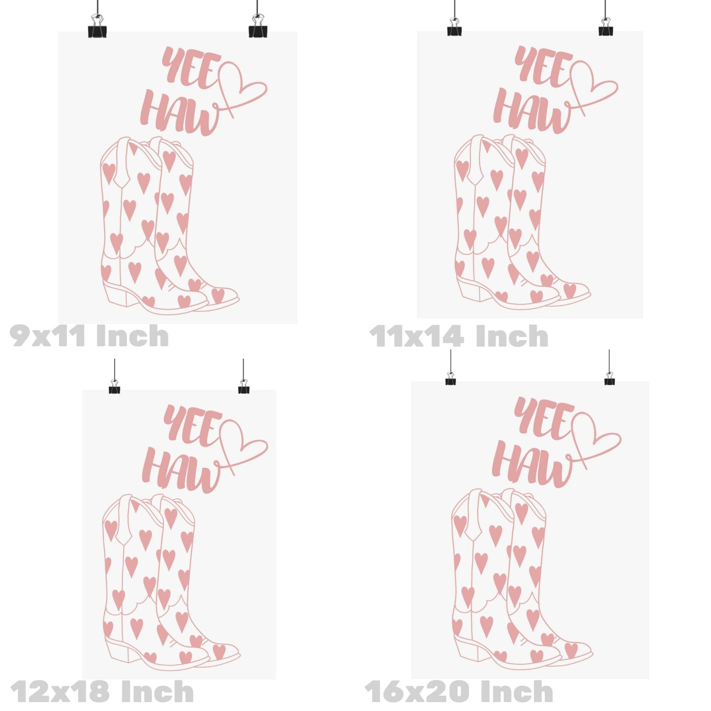 Pink Yee Haw Boot Poster