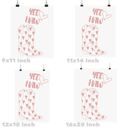Pink Yee Haw Boot Poster