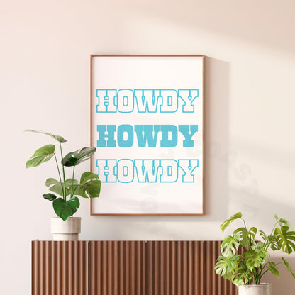 Surf Blue Howdy Digital Prints