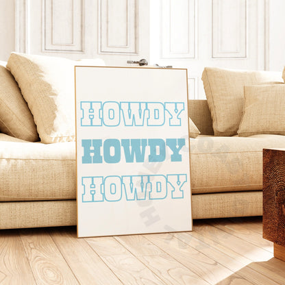 Surf Blue Howdy Digital Prints