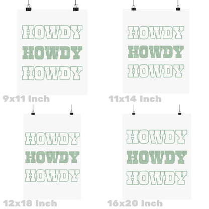 Sage Green Howdy Poster