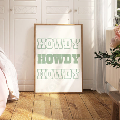 Sage Green Howdy Poster