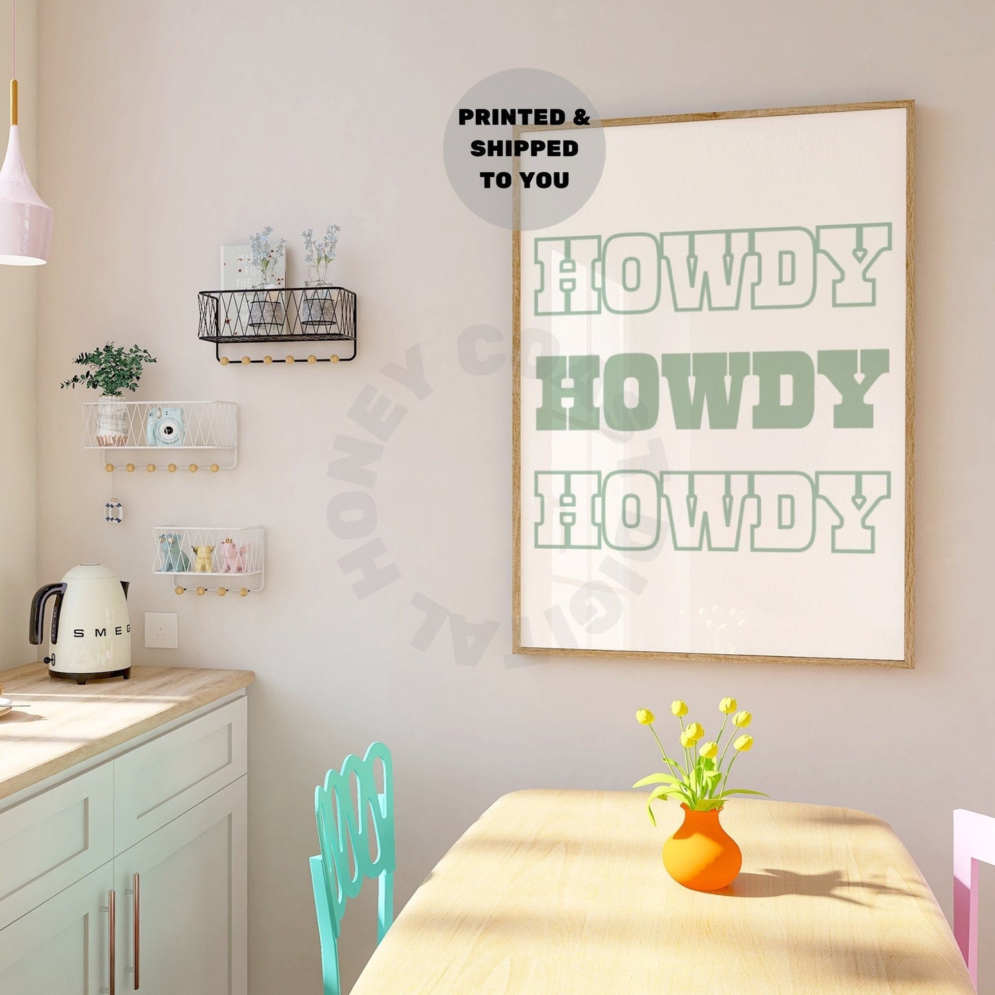 Sage Green Howdy Poster