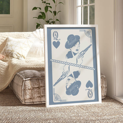 Coastal Blue Queen Of Cowgirls Playing Card Digital Prints