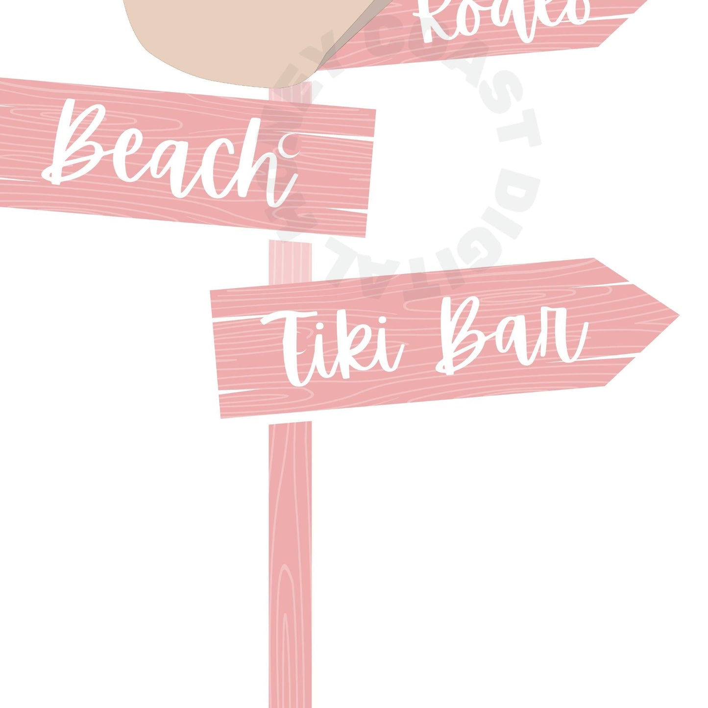 Pink Coastal Cowgirl Beach Sign Digital Prints