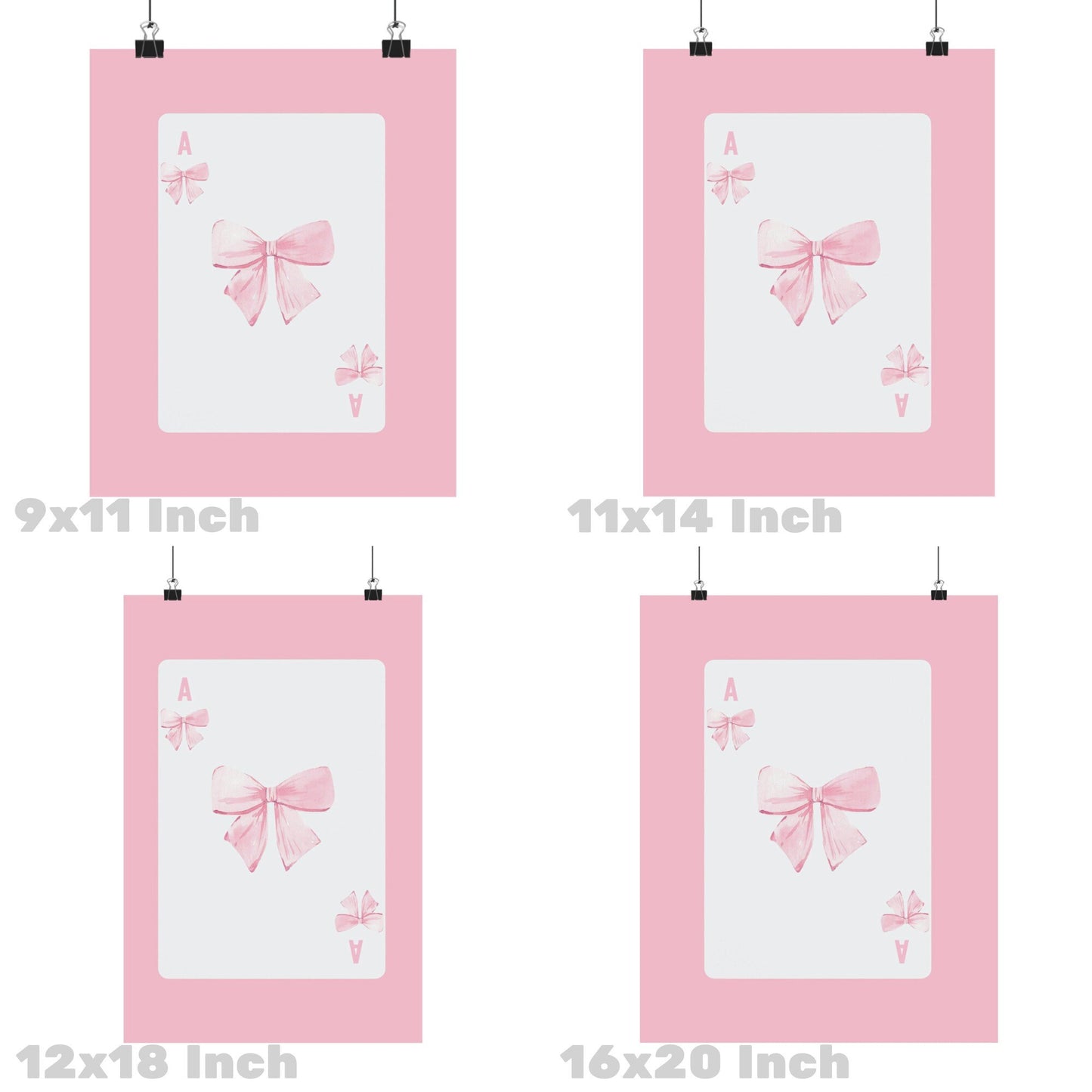 Pink Bow Playing Card Poster