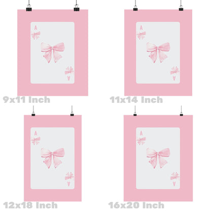 Pink Bow Playing Card Poster