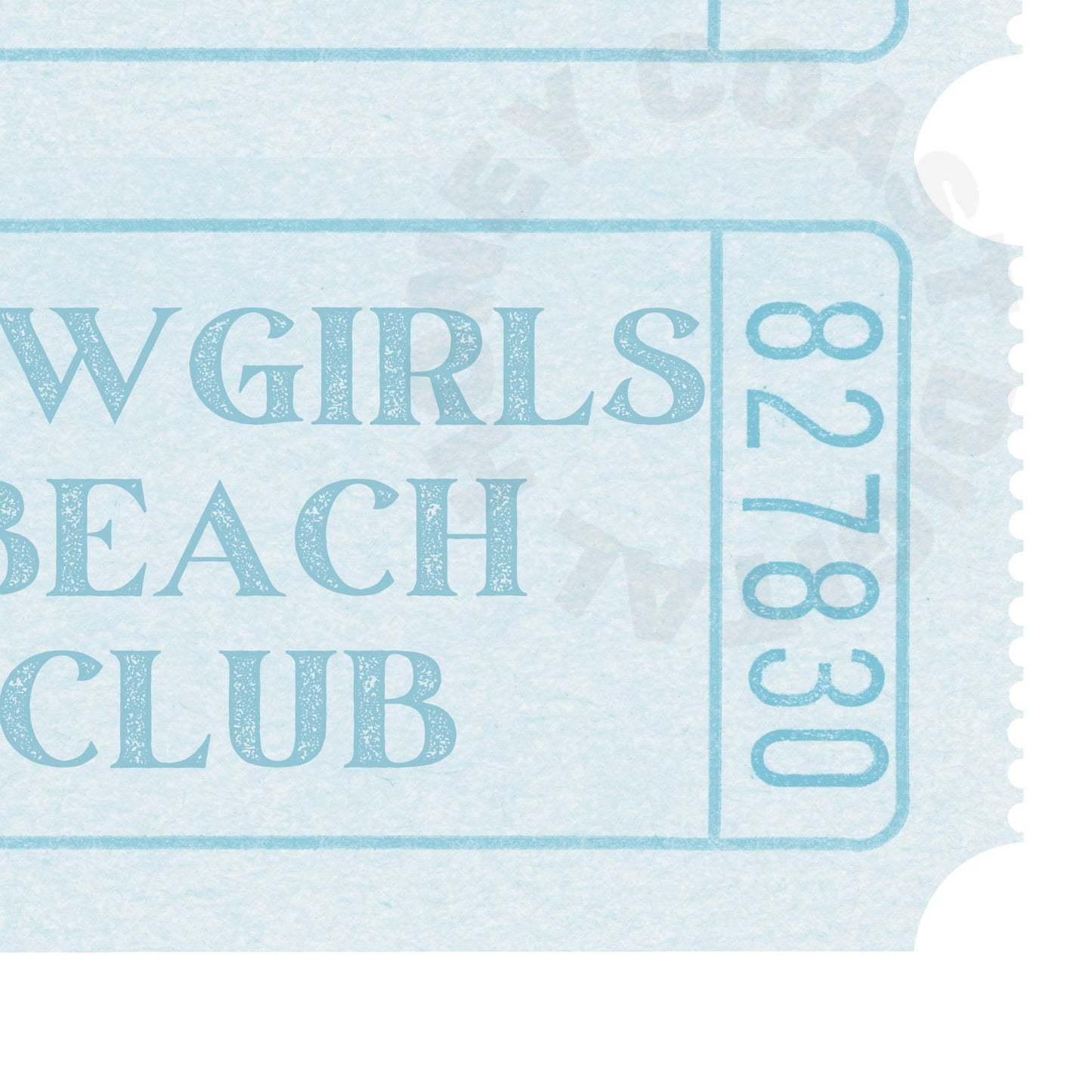 Pastel Blue Beach Club Tickets Poster